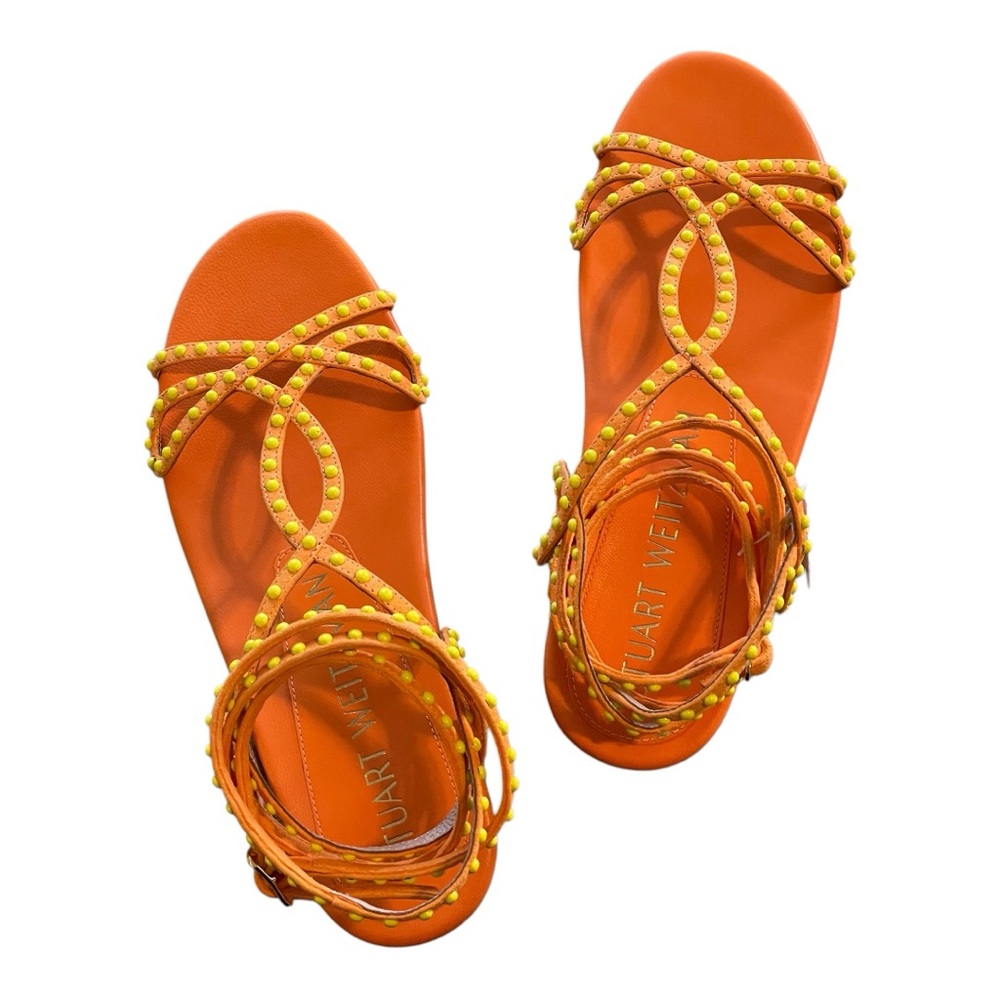 STUART WEITZMAN  Leya Beaded Leather Sandal - Women’s Size 6.5 - NEW IN BOX